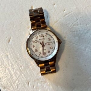 Fossil Bronze and Cream Watch
